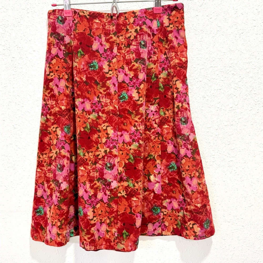 Eddie Bauer corduroy Floral‎ knee length skirt 2 - Picture 7 of 7